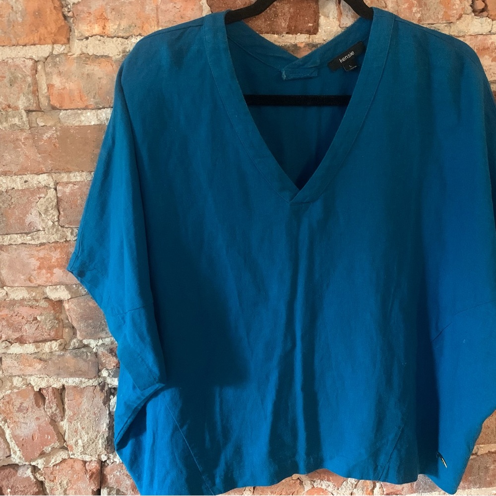 Blue Linen Blend Shirt